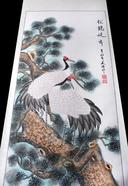 賀壽松鶴圖